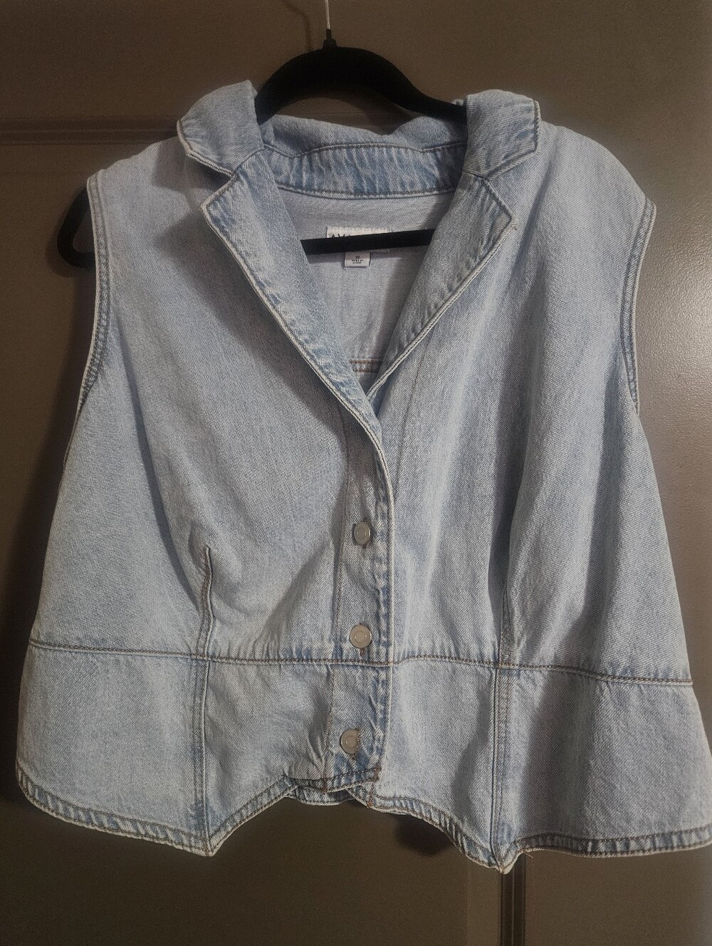 Light Wash Denim Waistcoat Vest Size 1X